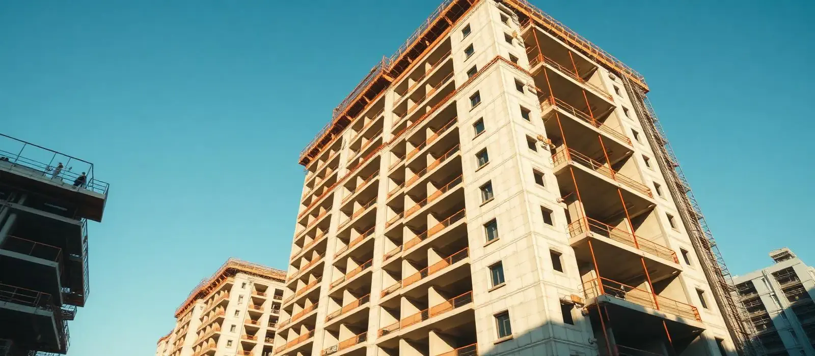 Estructura de un edificio residencial en construcción