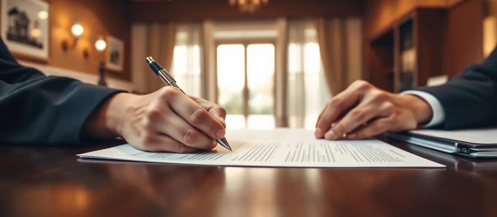 Firma de la escritura de compraventa de un suelo