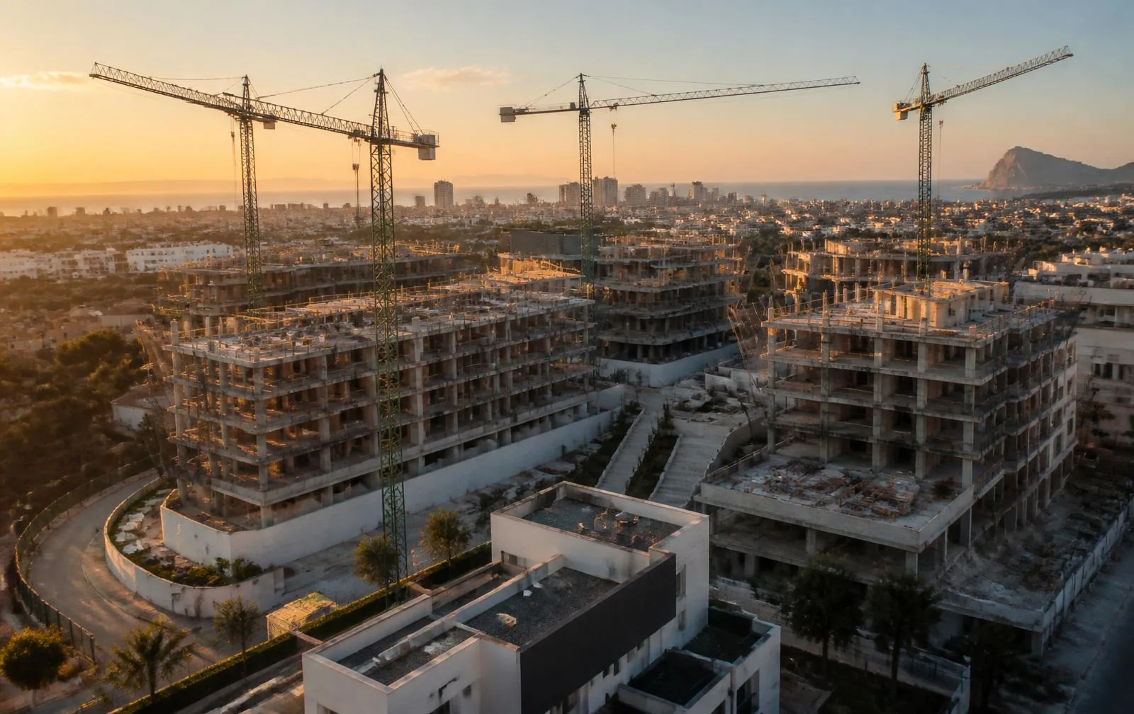 Vista aérea de un desarrollo residencial en construcción