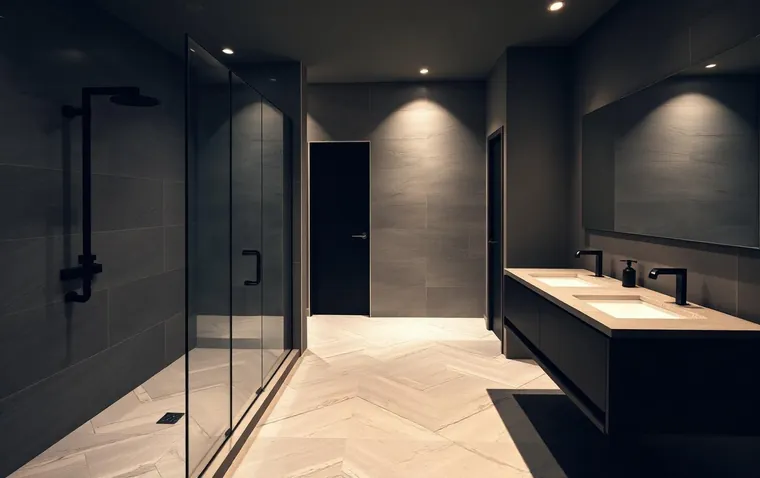 Baño reformado con ducha de obra, mampara de vidrio, mueble suspendido y gran formato cerámico (imagen de referencia)