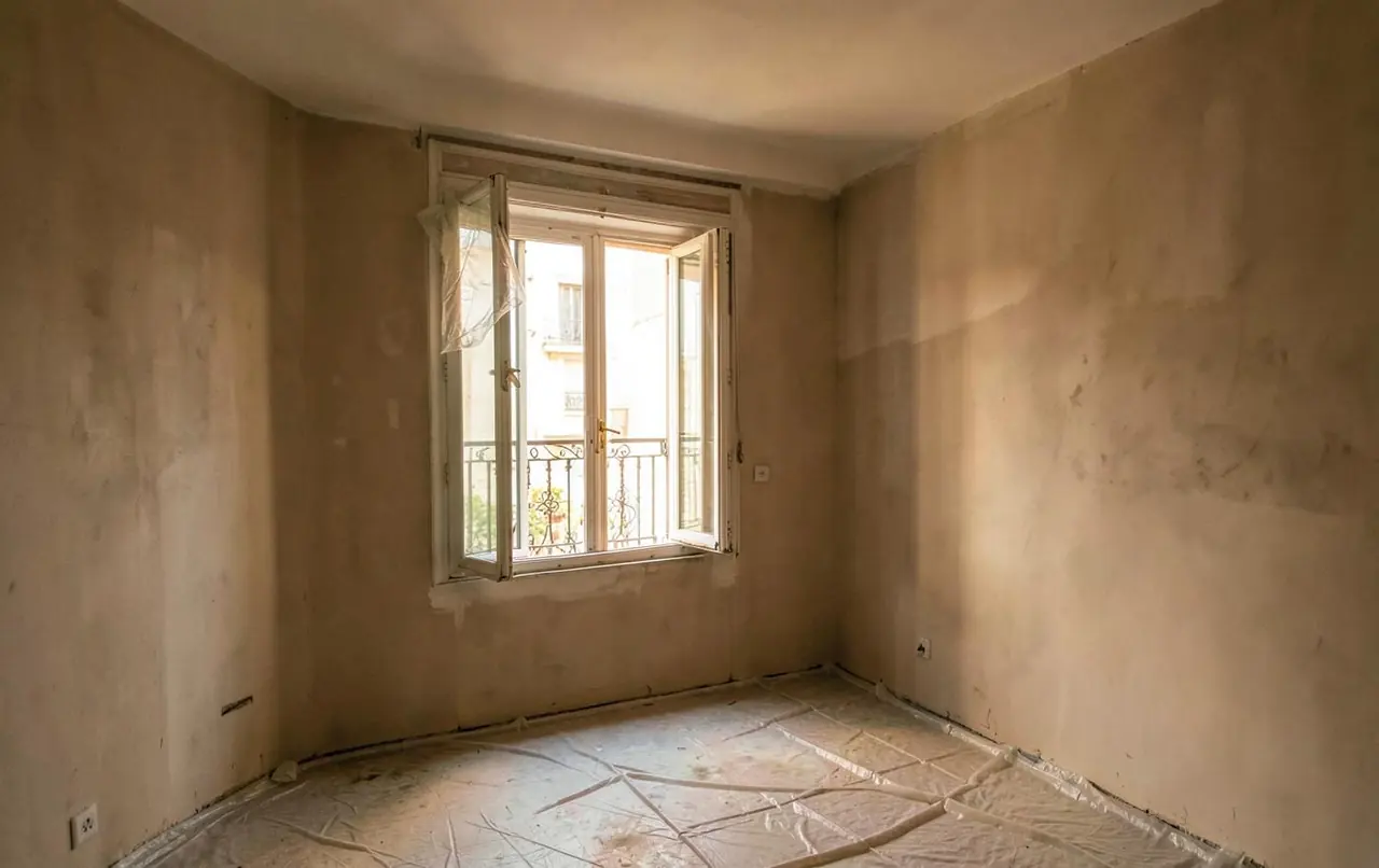 Interior de vivienda durante la planificación de una reforma integral en Madrid